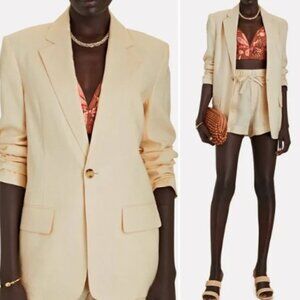 A.L.C. Arlo Single Breasted Linen Jacket Cream Long Sleeve Pockets Size 8 NWT